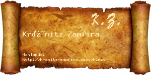 Kránitz Zamfira névjegykártya